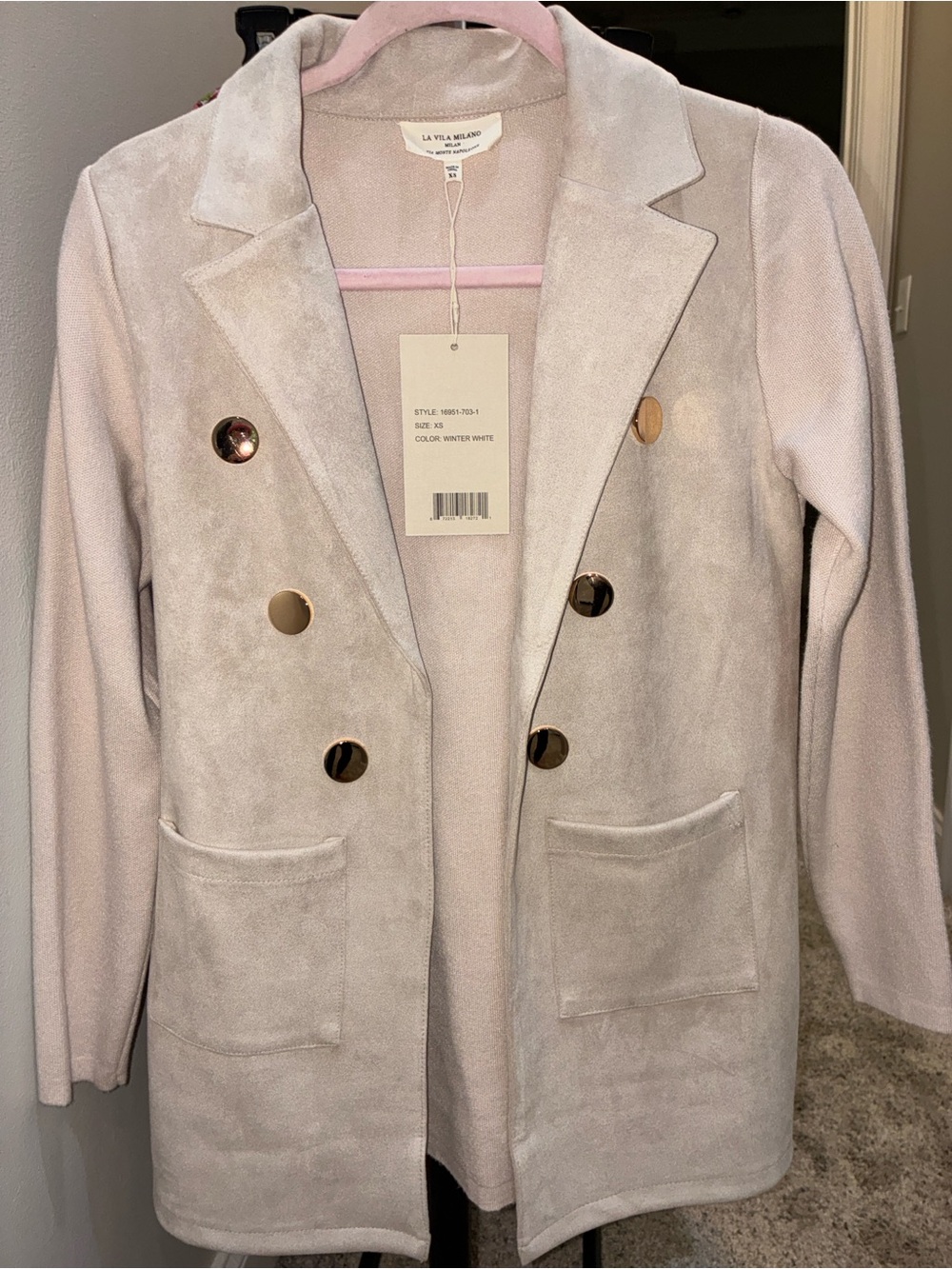La Vila Milano double breasted blazer in “Winter White” size: XS #NWT